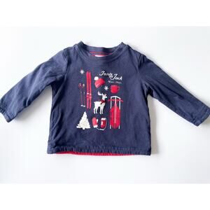 Janie and Jack Baby Boy's Winter Holiday Reversible Long Sleeve Shirt Size 9mo